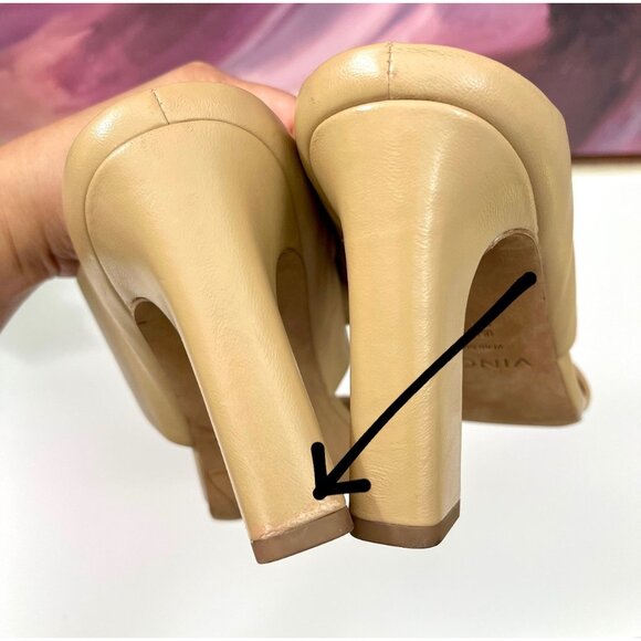 New Vince Quinn Block Heel Slide Sandals in Cappuccino Size 9 - Picture 13 of 16